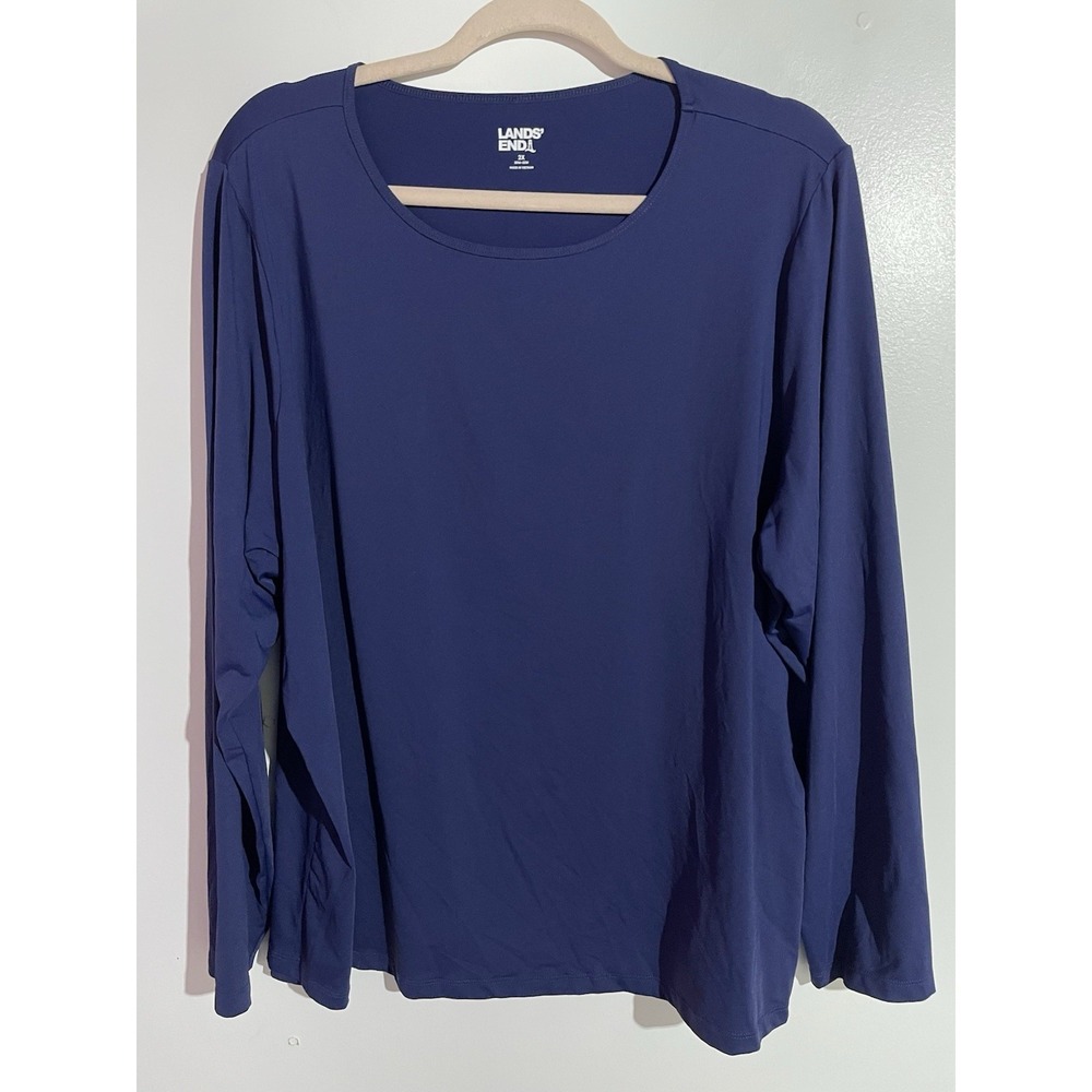 Lands End Swim Shirt Womens 2X Rash Guard SunShade Beach Resort Cruise UPF 50